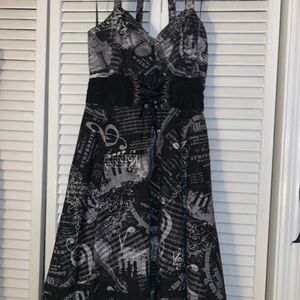 Black and grey Hot topic music note corset dress